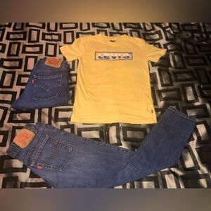 Levi Jean Pants, Shorts & T-Shirt Bundle